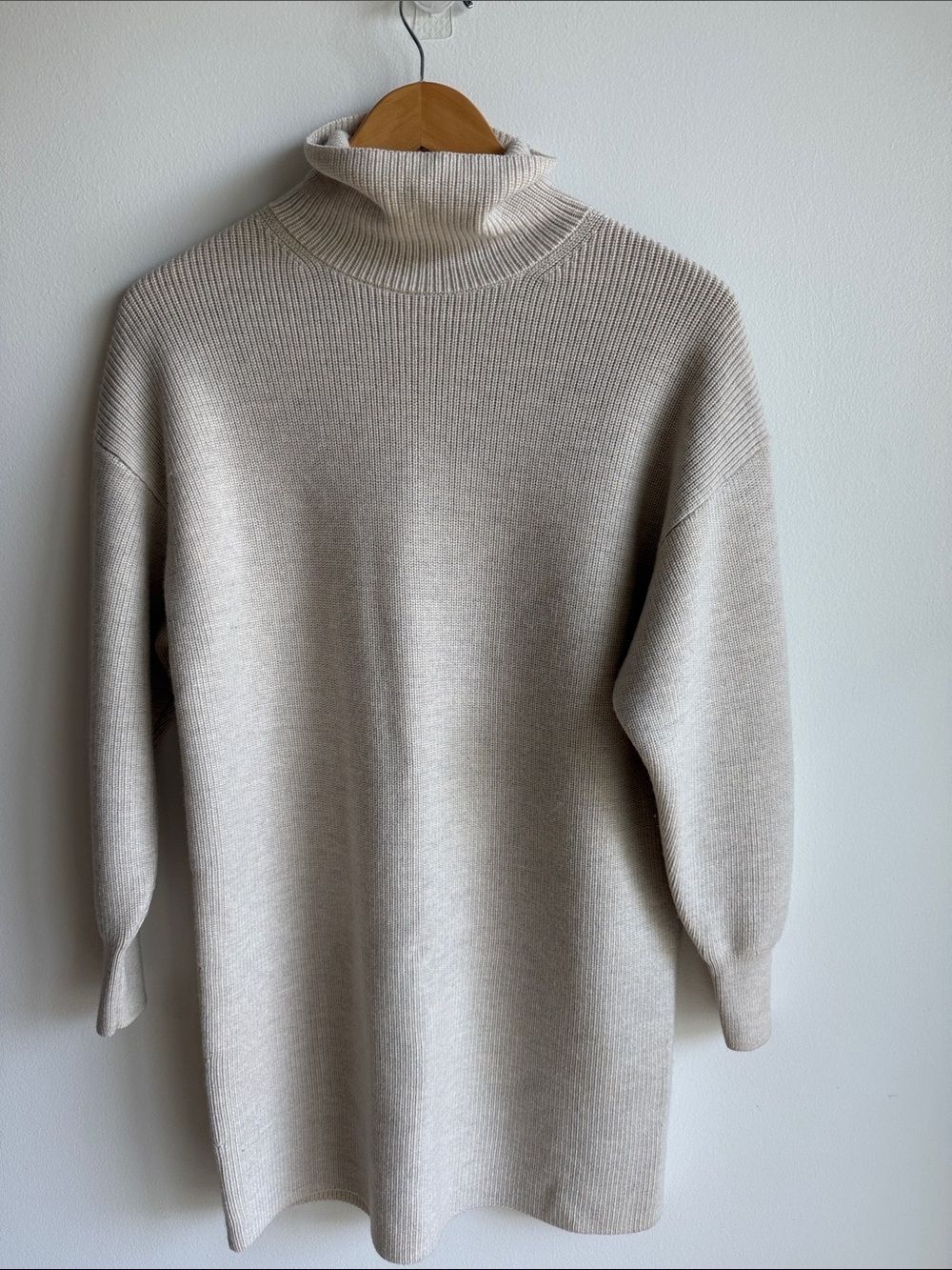 Babaton Cream Ribbed Turtleneck Sweater